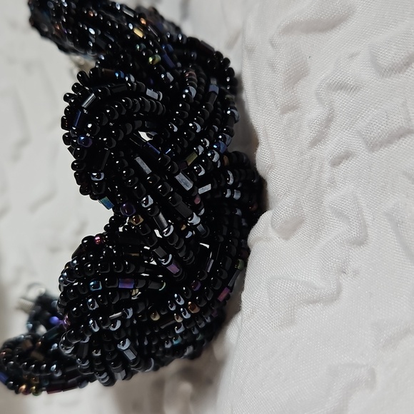 VINTAGE BLACK GOLD SEEDED BRACLET - Picture 4 of 6